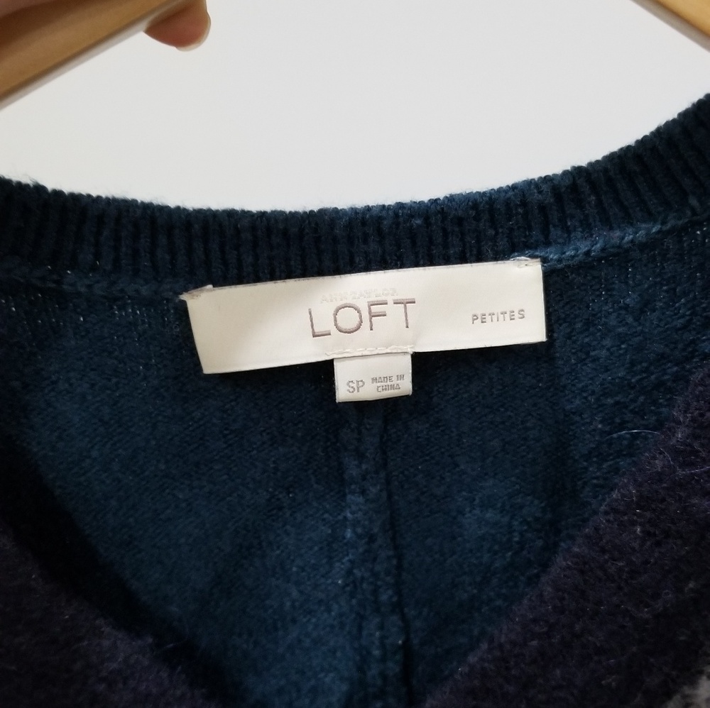 Loft Geometric Pattern Boucle Sweater - image 2